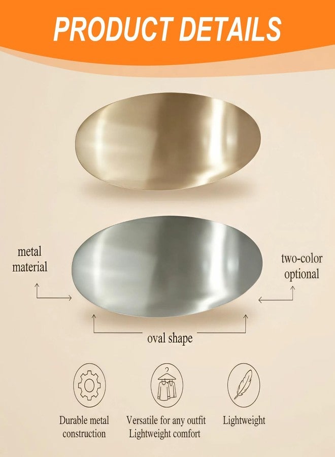 Nextpal 2pcs French Barrette Hair Clips, Oval Metal Clips for Women with Non-Slip Grip, Vintage Gold and Silver Barrettes for Long Thick Hair, Formal Wedding Prom Evening Accessories 3 Inch - Image 3